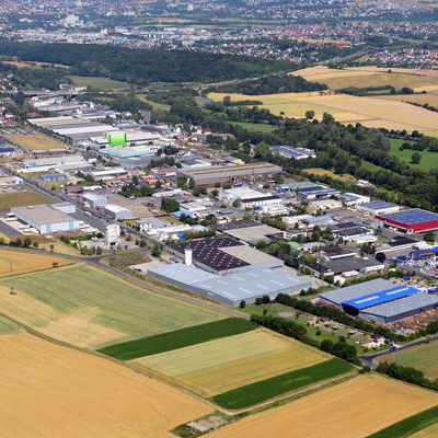 Bild vergrern: Luftbild des Gewerbegebietes Papierfabrik