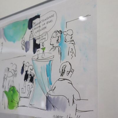 Bild vergr��ern: Auch das Publikum wurde gezeichnet.