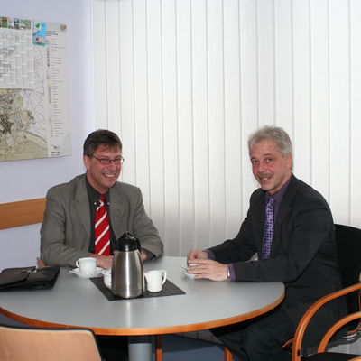 Andreas Güttler im Gespräch mit Bürgermeister Peter Klein